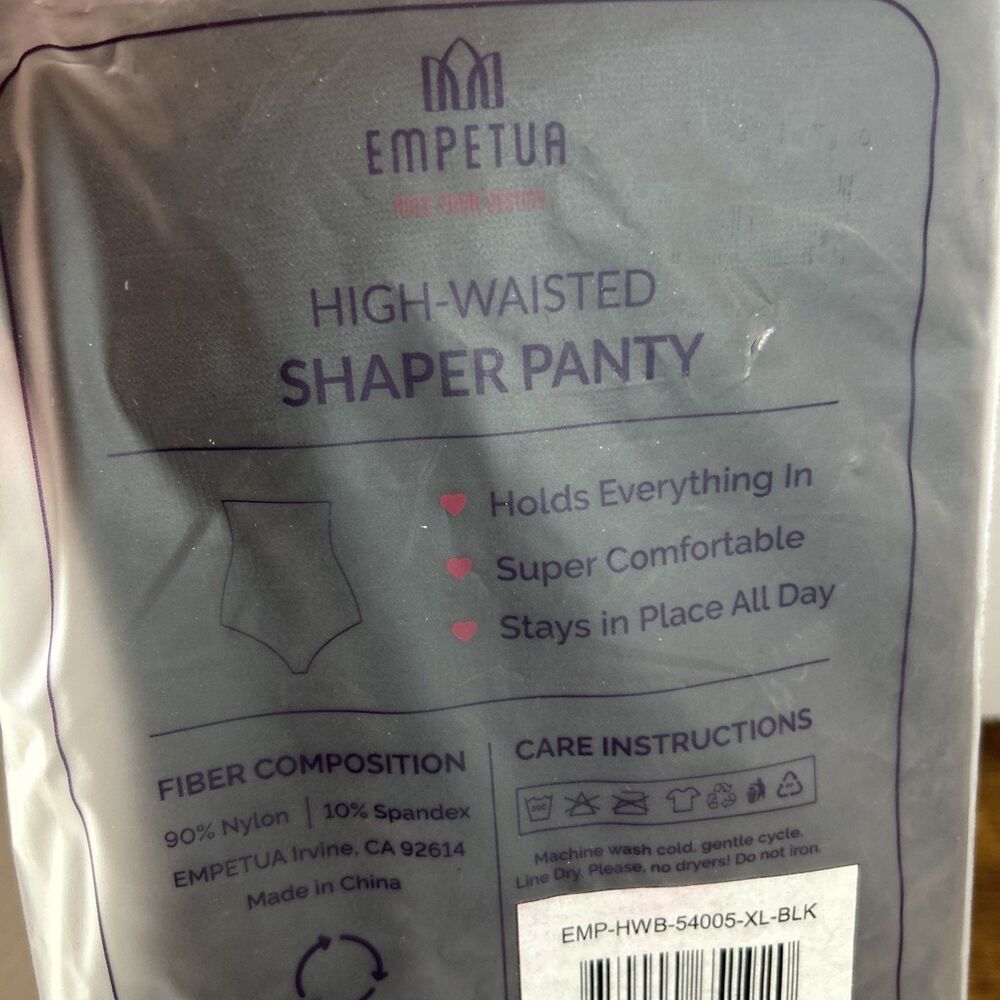 Empetua Womens XL High Waisted Shaper Panty Brief Set of 2 Black Seamless NWT - Picture 11 of 12